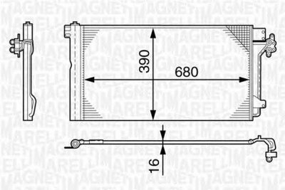 MAGNETI MARELLI 350203478000 -  Конденсатор, кондиционер